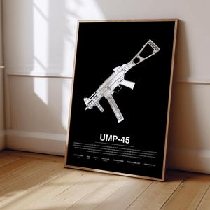 Counter Strike UMP-45 Poster | Counter Strike Poster Print | Gaming Poster | Gaming Decor | Video Game Poster | Gaming Gift | Video Game