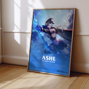 League of Legends Ashe Poster | LoL Poster Print | Gaming Poster | Gaming Decor | Video Game Poster | Gaming Gift | Video Game Print