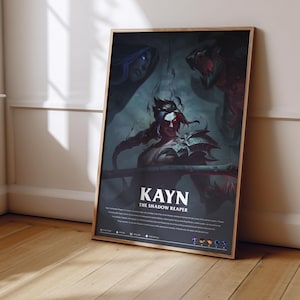 League of Legends Kayn Poster | LoL Poster Print | Gaming Poster | Gaming Decor | Video Game Poster | Gaming Gift | Video Game Print