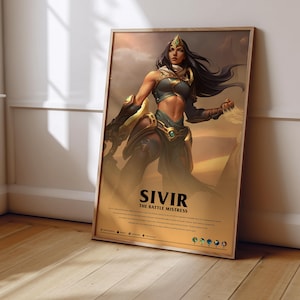 League of Legends Sivir Poster | LoL Poster Print | Gaming Poster | Gaming Decor | Video Game Poster | Gaming Gift | Video Game Print
