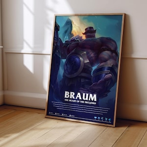 League of Legends Braum Poster | LoL Poster Print | Gaming Poster | Gaming Decor | Video Game Poster | Gaming Gift | Video Game Print