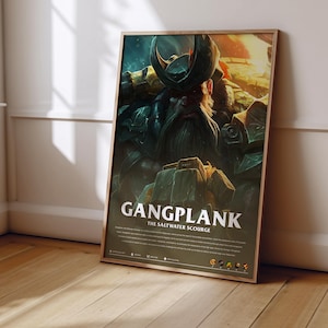 League of Legends Gankplank Poster | LoL Poster Print | Gaming Poster | Gaming Decor | Video Game Poster | Gaming Gift | Video Game Print