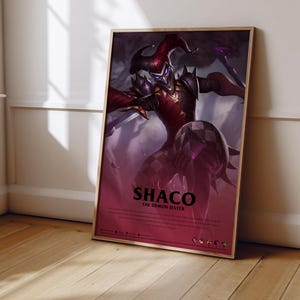 League of Legends Shaco Poster | LoL Poster Print | Gaming Poster | Gaming Decor | Video Game Poster | Gaming Gift | Video Game Print
