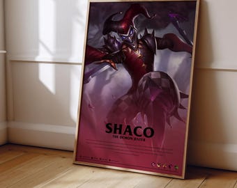 League of Legends Shaco Poster | LoL Poster Print | Gaming Poster | Gaming Decor | Video Game Poster | Gaming Gift | Video Game Print