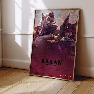League of Legends Rakan Poster | LoL Poster Print | Gaming Poster | Gaming Decor | Video Game Poster | Gaming Gift | Video Game Print