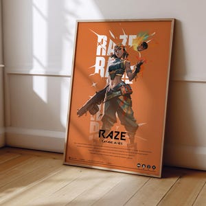 Valorant Raze Poster | Valorant Poster Print | Gaming Poster | Gaming Decor | Video Game Poster | Gaming Gift | Video Game Print