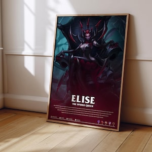 League of Legends Elise Poster | LoL Poster Print | Gaming Poster | Gaming Decor | Video Game Poster | Gaming Gift | Video Game Print