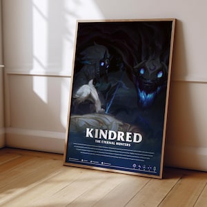 League of Legends Kindred Poster | LoL Poster Print | Gaming Poster | Gaming Decor | Video Game Poster | Gaming Gift | Video Game Print