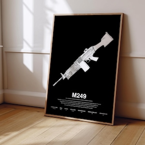 Counter Strike M249 Poster | Counter Strike Poster Print | Gaming Poster | Gaming Decor | Video Game Poster | Gaming Gift | Video Game Print