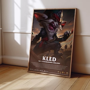 League of Legends Kled Poster | LoL Poster Print | Gaming Poster | Gaming Decor | Video Game Poster | Gaming Gift | Video Game Print