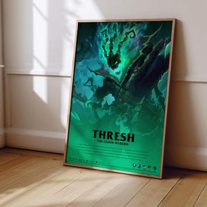 League of Legends Thresh Poster | LoL Poster Print | Gaming Poster | Gaming Decor | Video Game Poster | Gaming Gift | Video Game Print