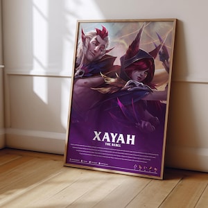 League of Legends Xayah Poster | LoL Poster Print | Gaming Poster | Gaming Decor | Video Game Poster | Gaming Gift | Video Game Print