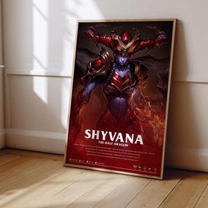 League of Legends Shyvana Poster | LoL Poster Print | Gaming Poster | Gaming Decor | Video Game Poster | Gaming Gift | Video Game Print