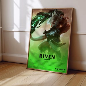 League of Legends Riven Poster | LoL Poster Print | Gaming Poster | Gaming Decor | Video Game Poster | Gaming Gift | Video Game Print