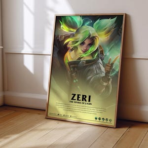 League of Legends Zeri Poster | LoL Poster Print | Gaming Poster | Gaming Decor | Video Game Poster | Gaming Gift | Video Game Print