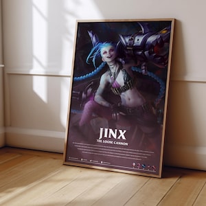 League of Legends Jinx Poster | LoL Poster Print | Gaming Poster | Gaming Decor | Video Game Poster | Gaming Gift | Video Game Print