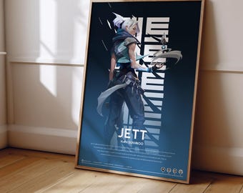 Valorant Jett Poster | Valorant Poster Print | Gaming Poster | Gaming Decor | Video Game Poster | Gaming Gift | Video Game Print