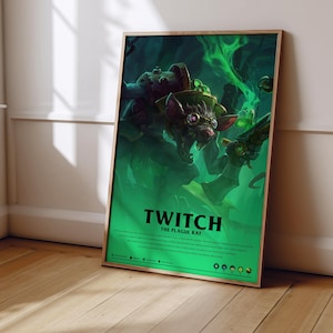 League of Legends Twitch Poster | LoL Poster Print | Gaming Poster | Gaming Decor | Video Game Poster | Gaming Gift | Video Game Print