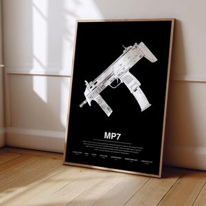 Counter Strike MP7 Poster | Counter Strike Poster Print | Gaming Poster | Gaming Decor | Video Game Poster | Gaming Gift | Video Game Print