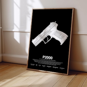 Counter Strike P2000 Poster | Counter Strike Poster Print | Gaming Poster | Gaming Decor | Video Game Poster | Gaming Gift | Video GamePrint