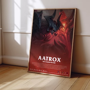 League of Legends Aatrox Poster | LoL Poster Print | Gaming Poster | Gaming Decor | Video Game Poster | Gaming Gift | Video Game Print