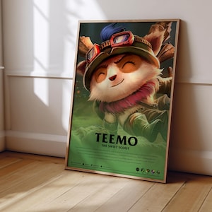 League of Legends Teemo Poster | LoL Poster Print | Gaming Poster | Gaming Decor | Video Game Poster | Gaming Gift | Video Game Print