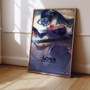 League of Legends Sona Poster | LoL Poster Print | Gaming Poster | Gaming Decor | Video Game Poster | Gaming Gift | Video Game Print