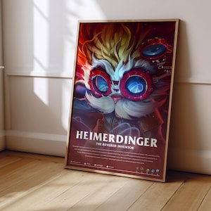 League of Legends Heimerdinger Poster | LoL Poster Print | Gaming Poster | Gaming Decor | Video Game Poster | Gaming Gift | Video Game Print