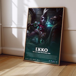 League of Legends Ekko Poster | LoL Poster Print | Gaming Poster | Gaming Decor | Video Game Poster | Gaming Gift | Video Game Print