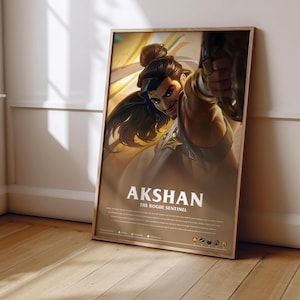 League of Legends Akshan Poster | LoL Poster Print | Gaming Poster | Gaming Decor | Video Game Poster | Gaming Gift | Video Game Print
