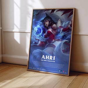 League of Legends Ahri Poster | LoL Poster Print | Gaming Poster | Gaming Decor | Video Game Poster | Gaming Gift | Video Game Print