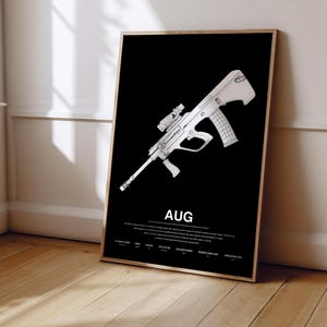 Counter Strike AUG Poster | Counter Strike Poster Print | Gaming Poster | Gaming Decor | Video Game Poster | Gaming Gift | Video Game Print