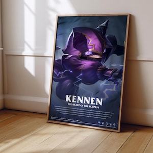 League of Legends Kennen Poster | LoL Poster Print | Gaming Poster | Gaming Decor | Video Game Poster | Gaming Gift | Video Game Print
