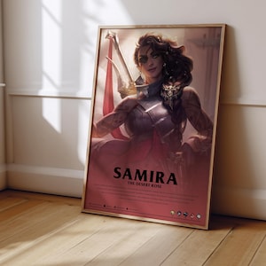 League of Legends Samira Poster | LoL Poster Print | Gaming Poster | Gaming Decor | Video Game Poster | Gaming Gift | Video Game Print