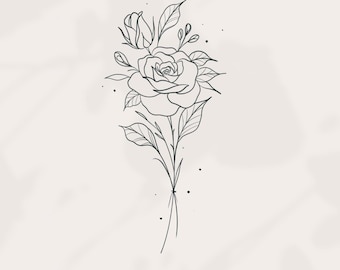 honeysuckle tattoo stencil