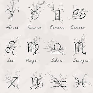 Niestandardowy tatuaż znaku zodiaku, tatuaż znaku zodiaku, znaczący tatuaż znaku zodiaku, projekt tatuażu horoskopu, mały tatuaż znaku zodiaku, niestandardowy tatuaż