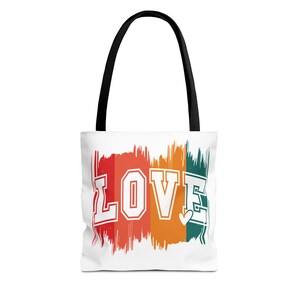Bunte Love Tragetasche - Perfekt für jeden Anlass, Geschenke für Sie, umweltfreundliches Shopping, Strandtag, Casual Chic