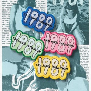 1989 Custom Iron Patches Set of 4 Colored Pieces, 9.5x5.5 cm, Iron Patches Ready to Apply