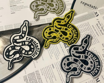 Reputation Snake Themed Embroidered Patches, Iron Patches Ready to Apply