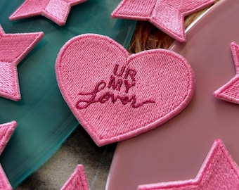 Lover Album Embroidered Patch and Stars for Pink Cardigan, Iron Patch Ready to Apply