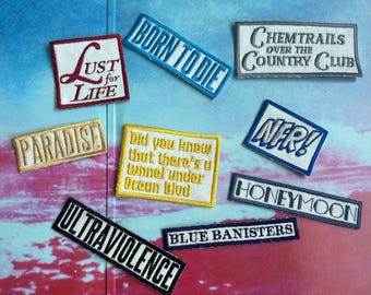 Embroidered Iron Patch Lana Del Rey Album Titles Logos: Discography Set