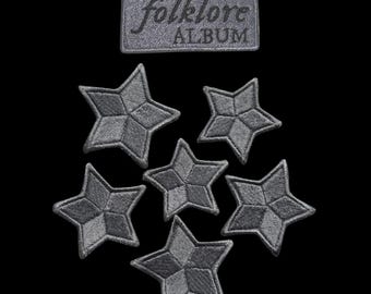 Embroidered Folklore Album and Star Patches – Iron-On Appliques