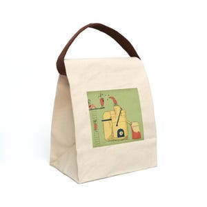 Sac à lunch artistique en toile, Fourre-tout de repas écologique, Joli sac de pique-nique, Rangement amusant des aliments, Accessoire de rentrée scolaire adapté aux enfants, Boîte à lunch