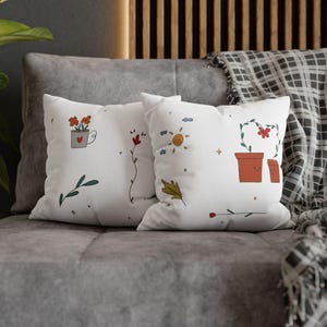 Funda de almohada para amantes de las plantas: decoración acogedora para el hogar, regalo con temática de jardín, bonito cojín decorativo, funda de cojín floral, regalo para ella, regalo para el Día de la Madre
