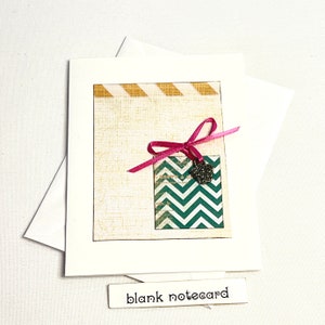 Lindo cartão de aniversário com estampa Chevron e pingente de joia de estanho, conjunto de cartões decorados, conjunto de cartões femininos, presente com tema de bolsa