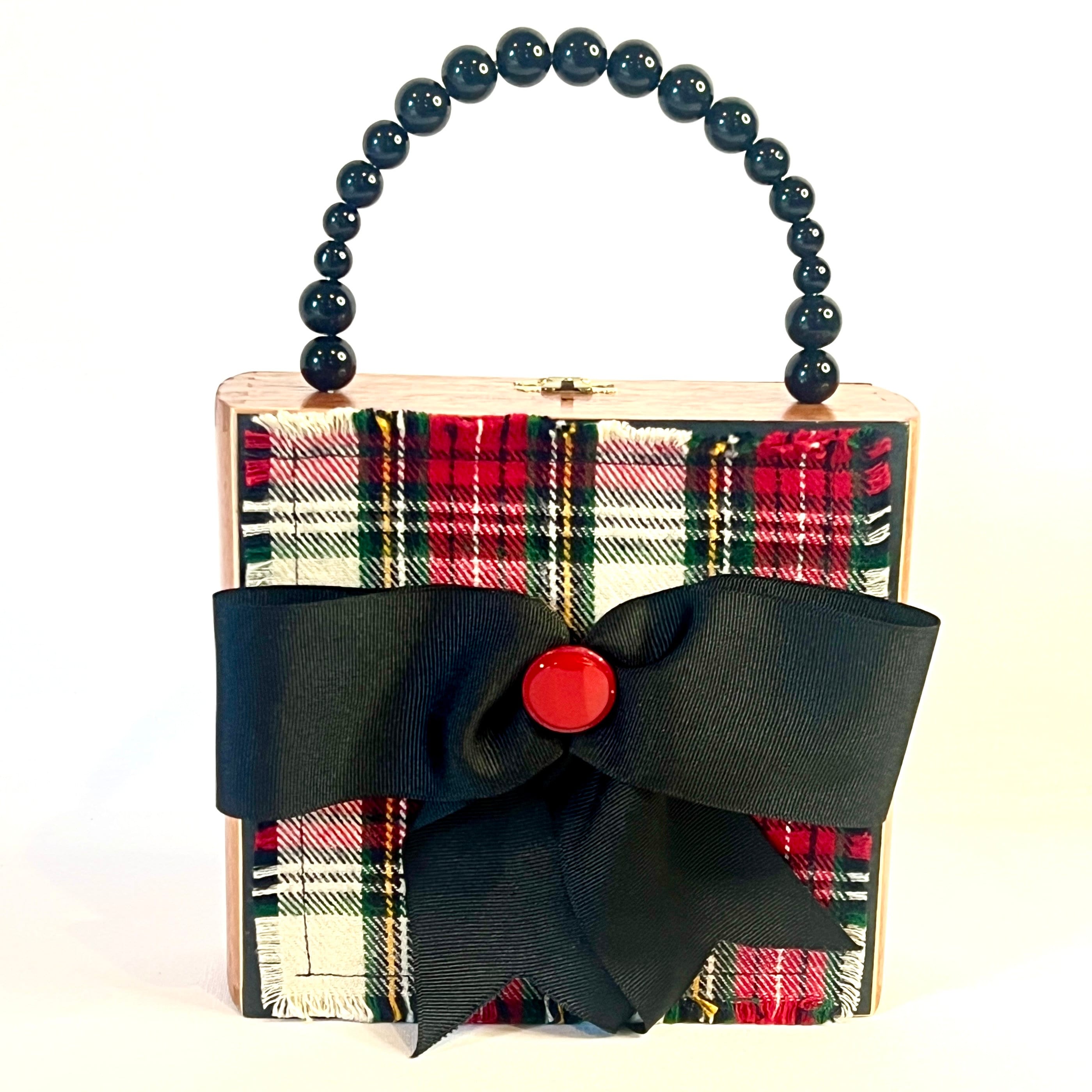 Red black plaid purse sale