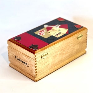 Las Vegas Cigar Box Black Jack Theme Gift Groomsman Gift Gift for Husband Desk Valet image 3