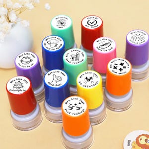 Teacher Stamp, Custom Name Self Inking Stamp for Grading, Teacher Comments & Encouragement Phrases, From The Classroom, Teacher's Day Gift image 1