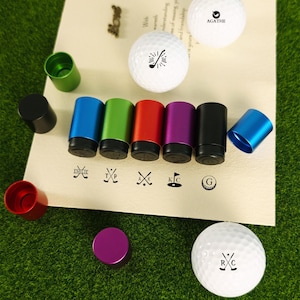 Personalized Golf Ball Stamp Set - Custom Monogram/Name Stamp - Golfer Gift for Men, Dad, Father&#39;s Day - Golf Accessories