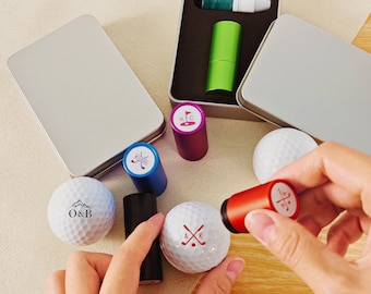 Personalized Golf Ball Stamp Set - Custom Monogram/Name Stamp - Golfer Gift for Men, Dad, Father's Day - Golf Accessories